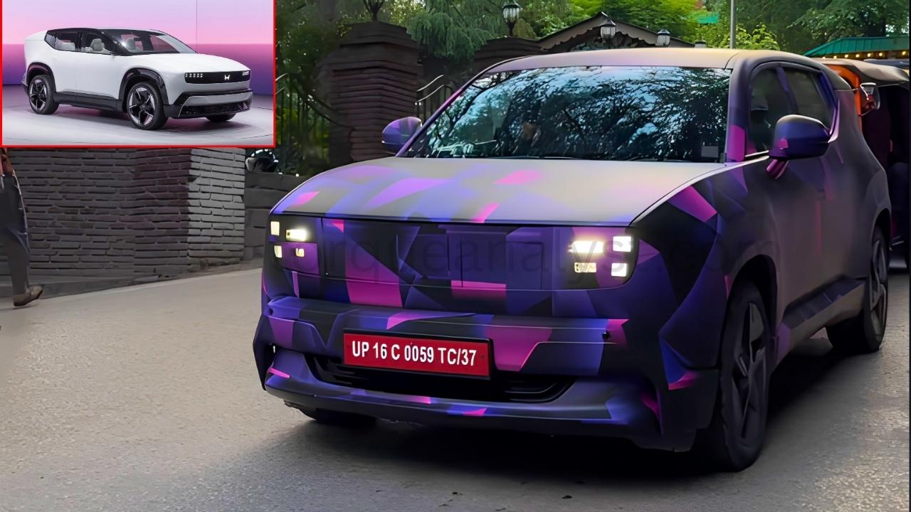 Honda's First India EV Spotted Testing: Interior Spy Shots Reveal Big Screen