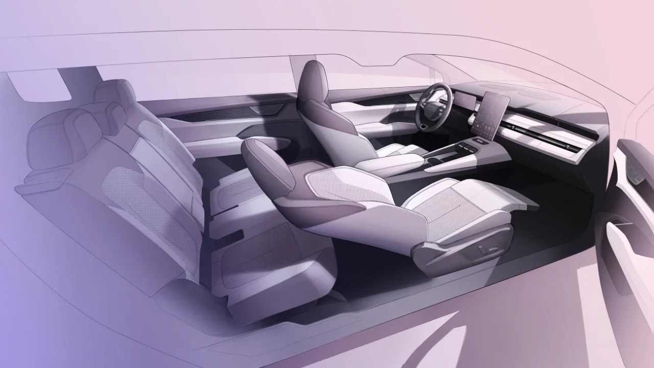 Skoda Peaq Interior Sketches Out: Lounge Cabin & 13.6-Inch Screen