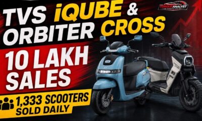 TVS iQube & Orbiter Cross 10 Lakh Sales: 1,333 Scooters Sold Daily