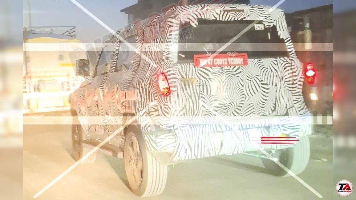 Mahindra Thar Electric rear look Spotted Testing